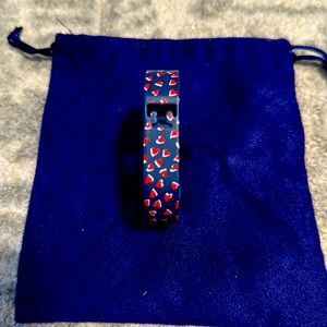 Tory Burch Blue Love Heart Silicone Fitbit Bracelet